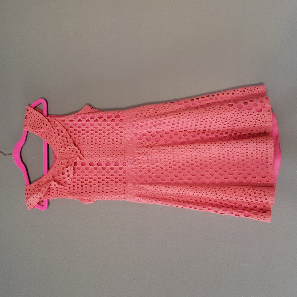 Mia Pink Eyelet Dress with Back Cutout